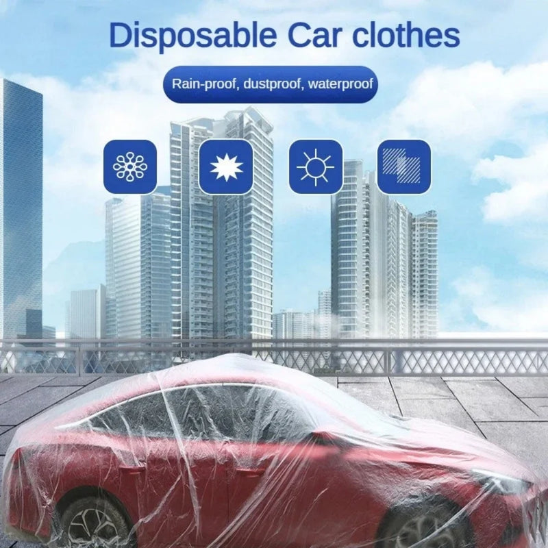 Housse de voiture jetable transparente, anti-poussière et anti-rayures, usage unique, tailles S à XL