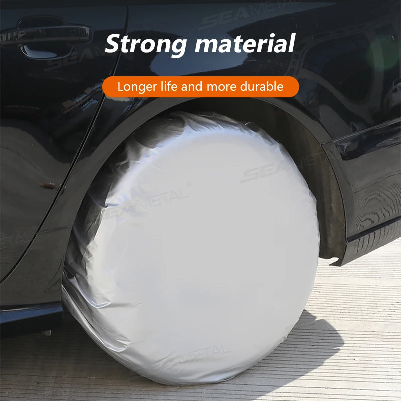 Housse de roue imperméable pour pneu de 74 à 81 cm, argent ou noir