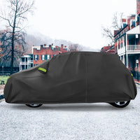Housse voiture complète pour Fiat 500 2007-2022, Oxford 300D noir avec fermeture éclair