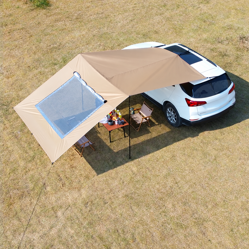 Bâche auvent de voiture avec lucarne en maille, imperméable, 4,8 x 2,8 m