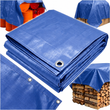 Bâche étanche bleue avec œillets métalliques en polyéthylène 60 g/m², 3 x 4 m