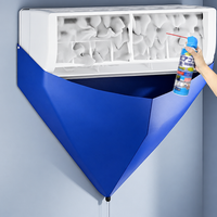 Bâche de nettoyage climatiseur mural en PEVA bleu avec tuyau d'évacuation, 5 modèles