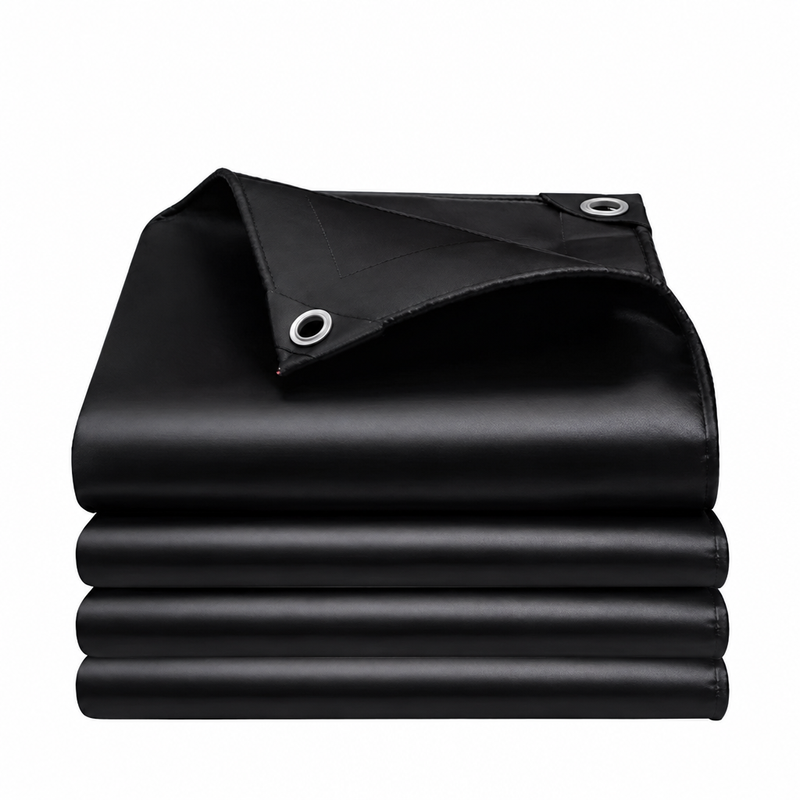 Bâche noire imperméable anti-UV avec œillets, 5 tailles de 2x2 à 3x5 m
