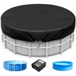 Bâche piscine ronde hors sol noire imperméable anti-UV à cordon de serrage, diamètre 190 à 580 cm