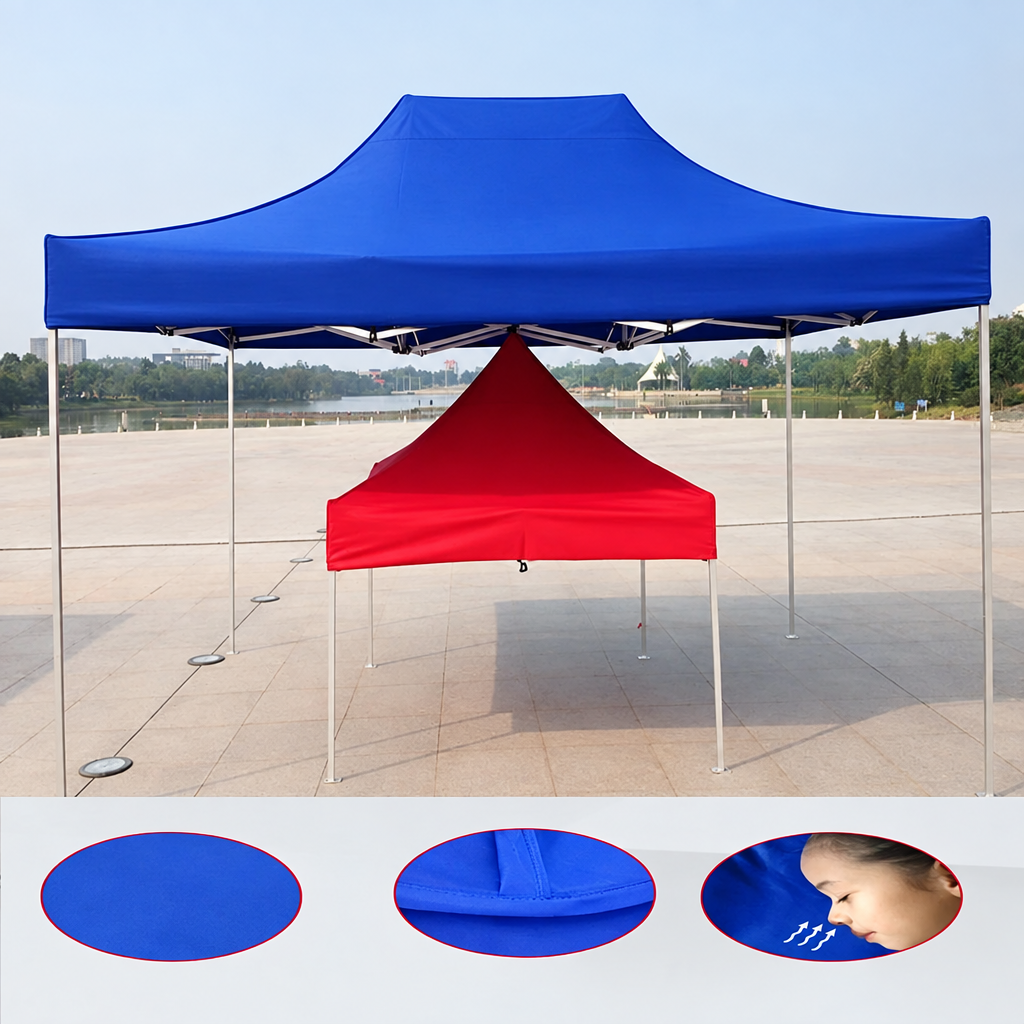 Bâche tonnelle, toit de rechange Oxford 420D rouge ou bleu, 2x2 à 3x4,5 m, sans cadre