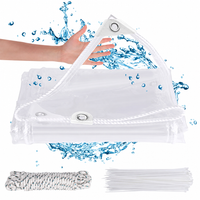 Bâche transparente PVC 420 g/m² à œillets inox et corde cousue, 8 tailles