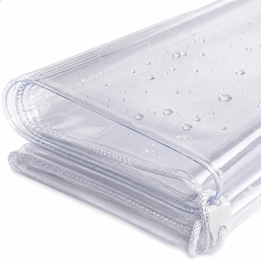 Bâche transparente PVC épaissie à œillets, corde de 10 m et 20 colliers, 7 tailles