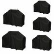 Housse de barbecue noire imperméable en polyester Oxford 190T, 8 tailles rondes et rectangulaires