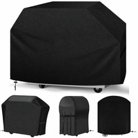 Housse barbecue Oxford 210D imperméable noir, sable ou gris, sangle réglable, 6 modèles