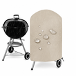 Housse barbecue rond beige imperméable en Oxford 210D, 4 tailles