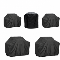 Housse barbecue ronde et rectangulaire en Oxford polyester noir imperméable, 8 tailles de 4XS à XL