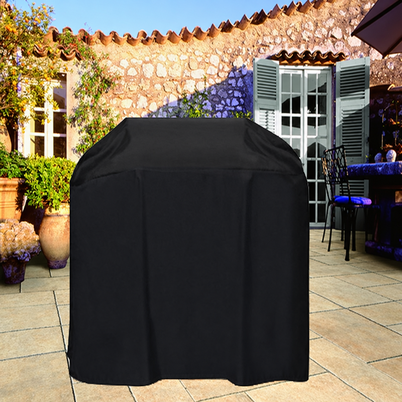 Housse de barbecue universelle imperméable en tissu Oxford noir, 4 tailles de 80 à 190 cm