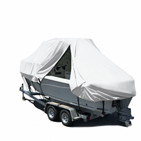 Housse de bateau 600D imperméable anti-UV avec fermeture éclair, gris argent, 6,1 ou 6,7 m