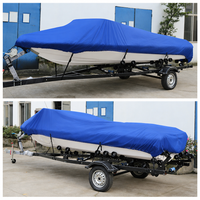 Housse bateau coque en V imperméable polyester Oxford 300D bleue, 530 x 290 cm