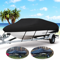 Housse de bateau remorquable imperméable anti-UV en polyester 210D, bateaux de 3,35 à 6,71 m