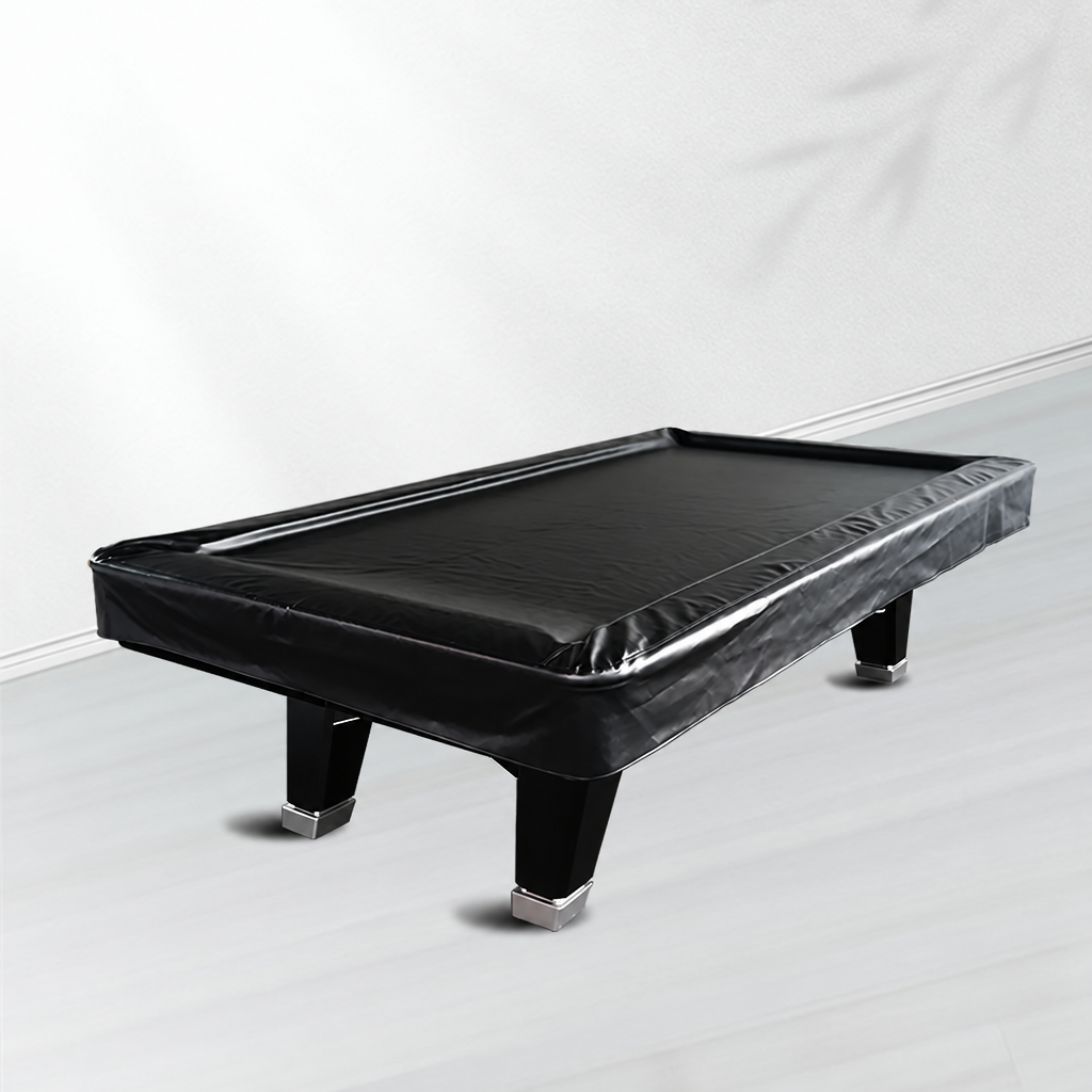 Housse billard cuir PU noir ajustée, imperméable, intérieur et extérieur, table de 9 pieds (2,7 m)