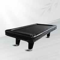 Housse billard cuir PU noir ajustée, imperméable, intérieur et extérieur, table de 9 pieds (2,7 m)