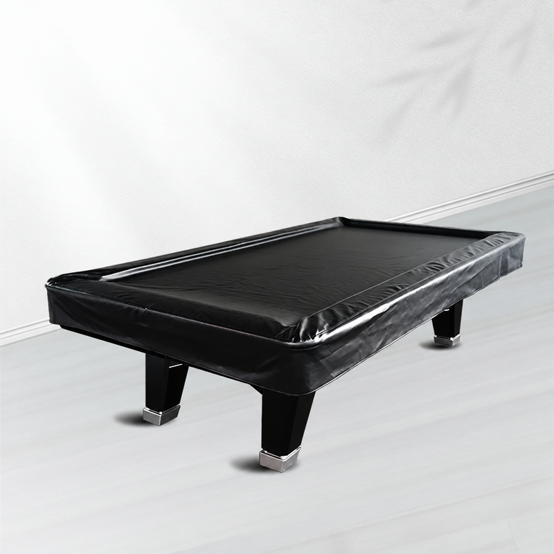 Housse billard cuir PU noir ajustée, imperméable, intérieur et extérieur, table de 9 pieds (2,7 m)