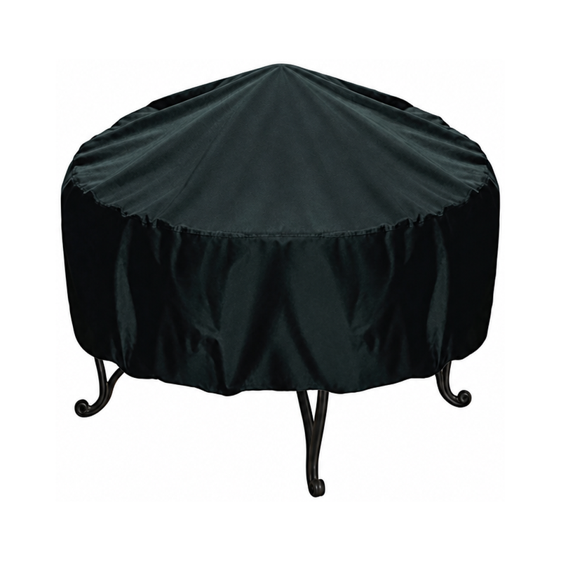 Housse brasero ronde imperméable noire en polyester, 13 tailles de 38 à 148 cm