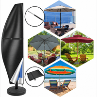 Housse de parasol droit ou déporté imperméable en Oxford 210D avec tige télescopique, 170 à 280 cm