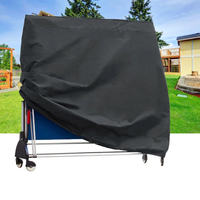 Housse de protection table de ping-pong repliée, noire, poche zippée, 165 x 70 x 185 cm