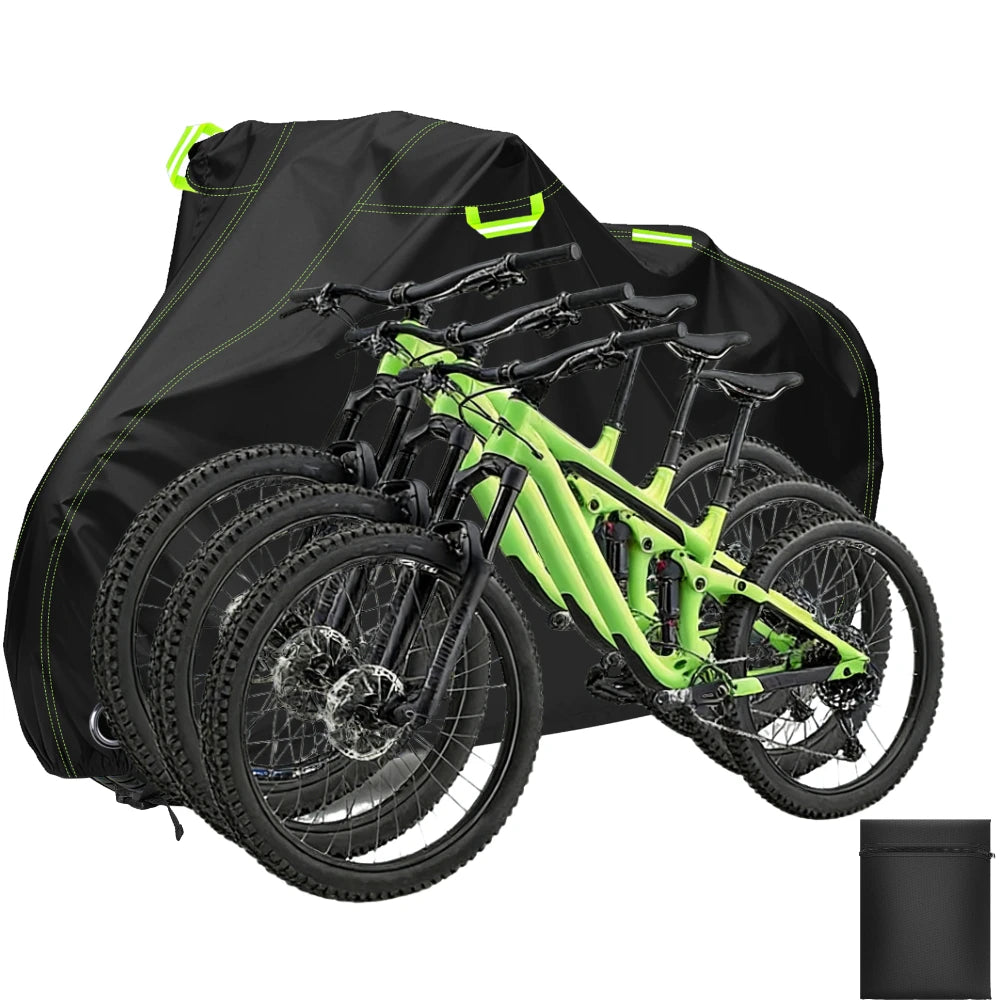 Housse de vélo Oxford 210D à bandes réfléchissantes et sangles coupe-vent, pour 1 à 3 vélos