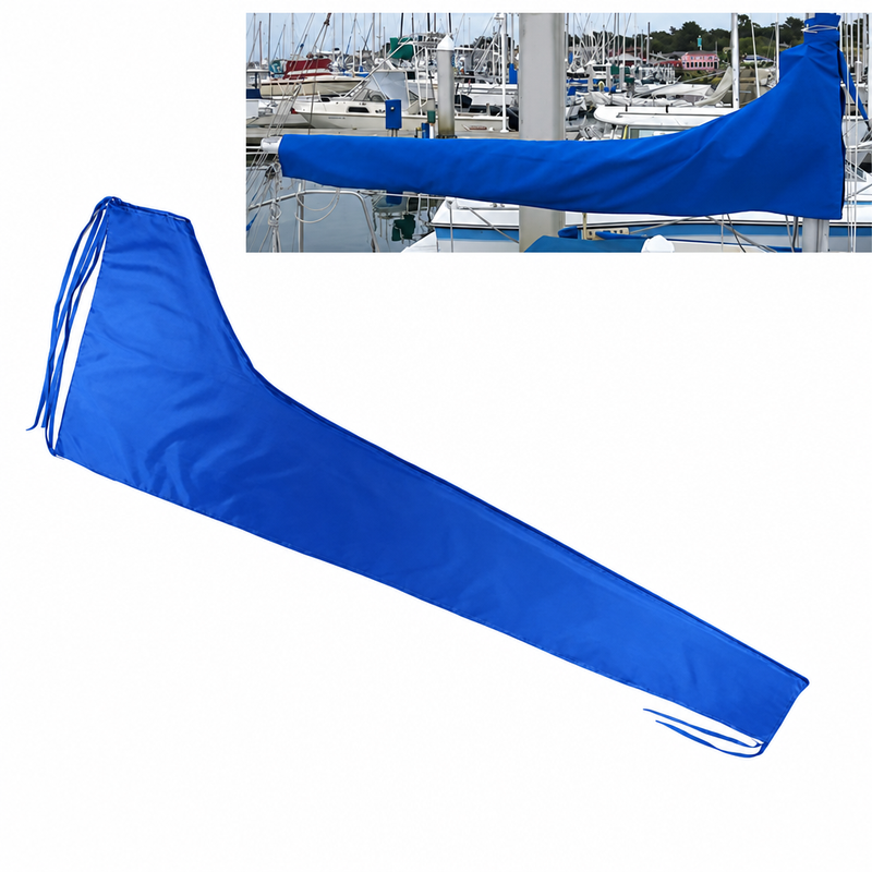 Housse de voile et de bôme pour voilier, bleue 210D, anti-UV, anti-poussière, 5 longueurs