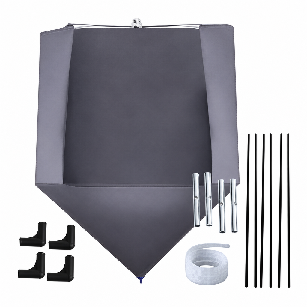 Housse de nettoyage climatiseur avec structure à tiges et tuyau d'évacuation, tissu imperméable