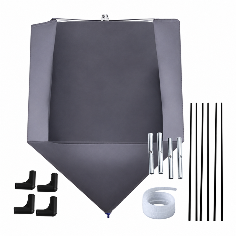 Housse de nettoyage climatiseur avec structure à tiges et tuyau d'évacuation, tissu imperméable