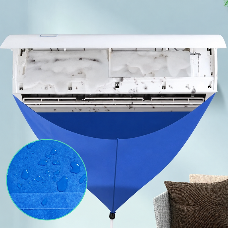 Housse de nettoyage épaisse en PVC pour climatiseur mural jusqu'à 100 cm, avec tuyau de vidange