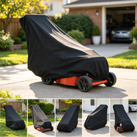 Housse tondeuse imperméable en polyéthylène noir 122 x 47 x 34 cm avec sangles