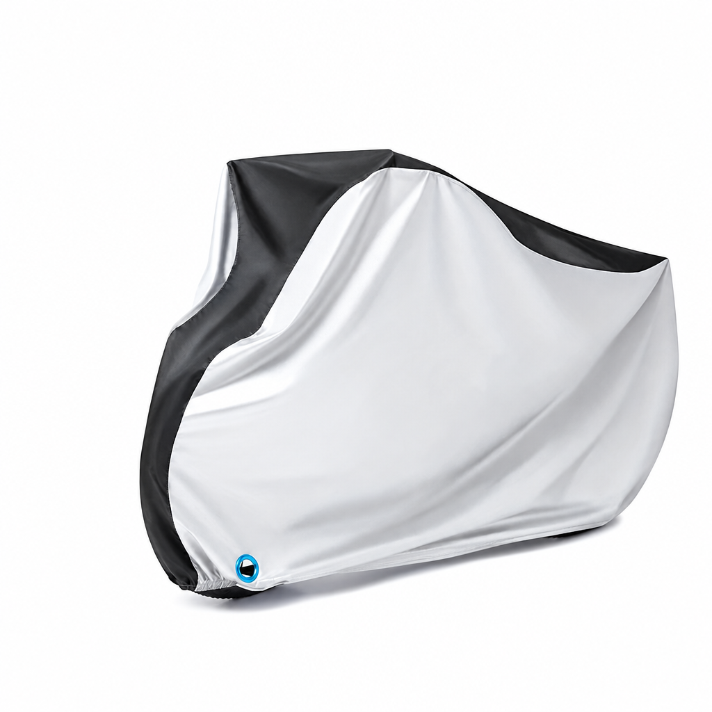 Housse vélo électrique imperméable anti-UV argent et noir, 4 tailles de 170 à 200 cm