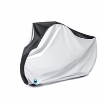 Housse vélo électrique imperméable anti-UV argent et noir, 4 tailles de 170 à 200 cm