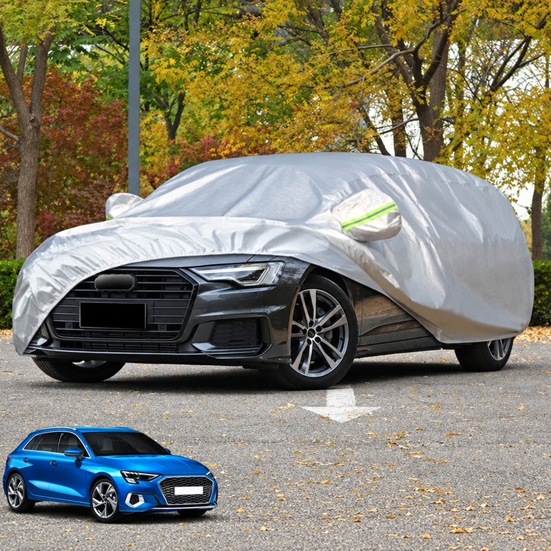 Housse voiture pour Audi A6 Berline et Avant C8 4K, polyester 270T argent, anti-neige