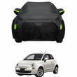 Housse voiture pour Fiat 500 noire en polyester 190T monocouche, anti-UV et coupe-vent