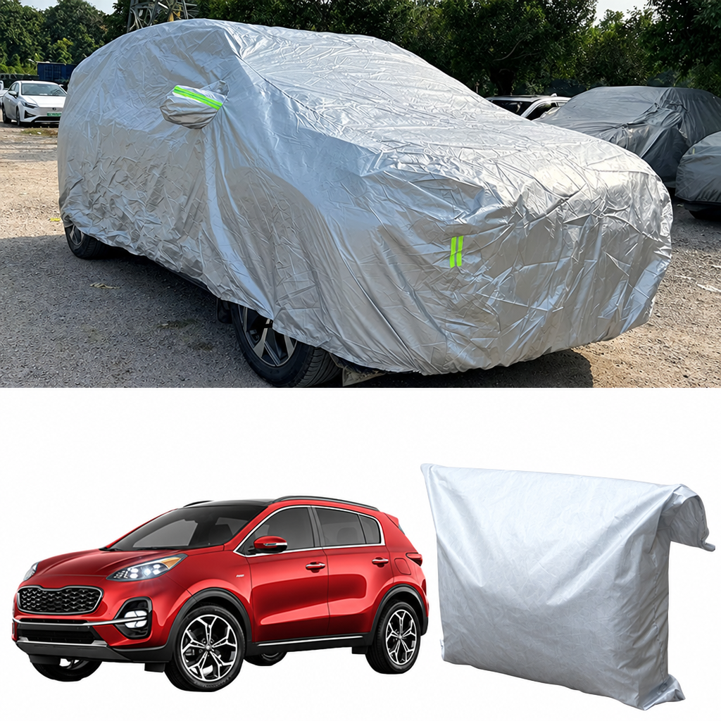 Housse voiture pour Kia Sportage, polypropylène 170T, poches de rétroviseurs, sangles coupe-vent