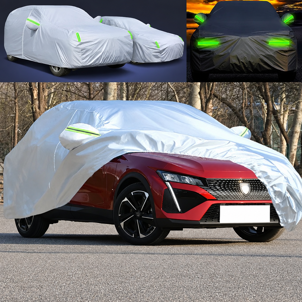 Housse voiture pour Peugeot 408, protection extérieure complète imperméable, anti-neige et anti-poussière, blanche ou noire