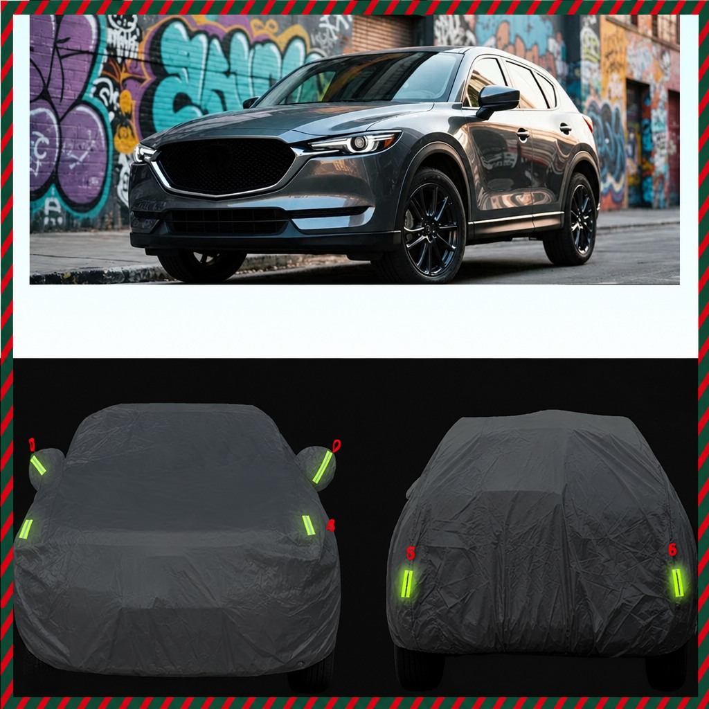 Housse voiture SUV pour Mazda CX-5, complète imperméable anti-UV, doublure épaisse, noire ou argent