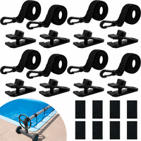 Kit d'attaches pour enrouleur de bâche solaire de piscine, sangles et pinces, 18 ou 24 pièces