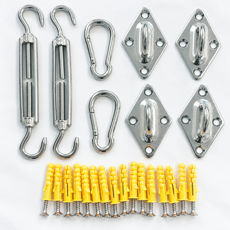 Kit de fixation voile d'ombrage en acier inoxydable 304, 24 pièces