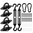 Kit de fixation voile d'ombrage noir en acier inoxydable 304, 40 pièces