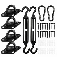 Kit de fixation voile d'ombrage noir en acier inoxydable 304, 40 pièces