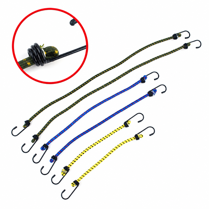 Lot de 6 sandows à crochets 30, 40 et 60 cm pour tente et bagages