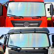 Pare-soleil de pare-brise pour camion 220 x 80 cm, aluminium anti-UV, ventouses et sac