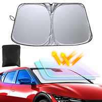 Pare-soleil pare-brise voiture pliable argent titane, 2 tailles, 145 x 80 ou 140 x 70 cm