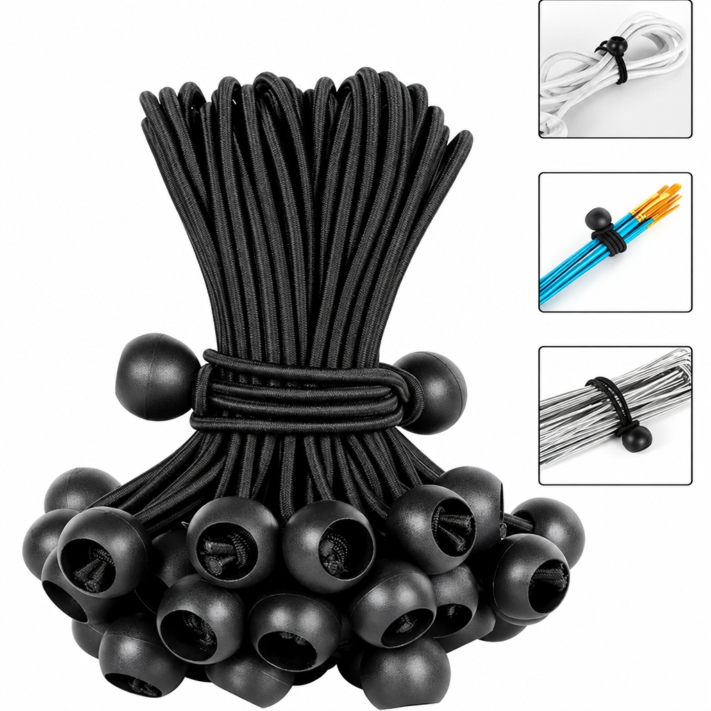 Sandows à boule 15 cm pour bâche et tente, 4 coloris, lot de 2 à 10