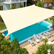 Voile d'ombrage rectangulaire et carré 185 g/m², anti-UV, avec ou sans kit de fixation