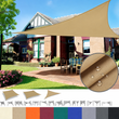 Voile d'ombrage triangulaire, carré ou rectangulaire en polyester 185 g/m², anti-UV, 17 tailles