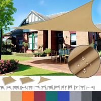 Voile d'ombrage triangulaire, carré ou rectangulaire en polyester 185 g/m², anti-UV, 17 tailles